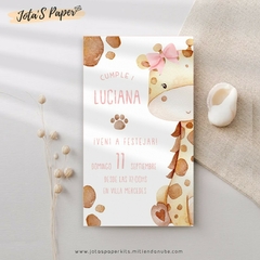 Invitacion Digital JIRAFA BEBE ROSA
