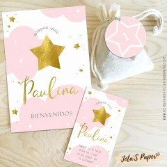 Kit Imprimible ESTRELLAS ROSA