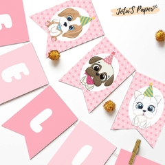 Kit Imprimible FIESTA DE CACHORROS ROSA en internet