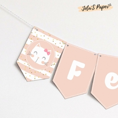 Kit Imprimible GATITA ROSA - Jotas Paper Kits