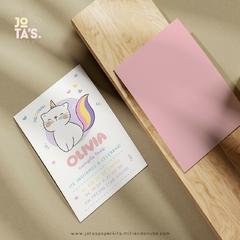 Kit Imprimible GATITOS UNICORNIO - Jotas Paper Kits