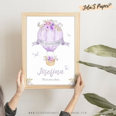 Kit Imprimible GLOBO AEROSTATICO LILA - Jotas Paper Kits