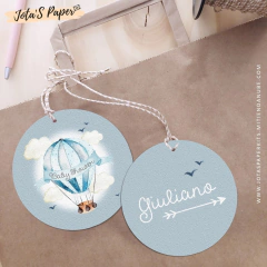Kit Imprimible GLOBO AEROSTATICO AZUL - Jotas Paper Kits