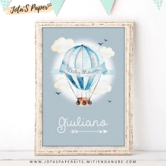 Kit Imprimible GLOBO AEROSTATICO AZUL - tienda online