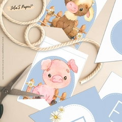 Kit Imprimible GRANJA BEBE CELESTE - Jotas Paper Kits