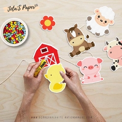 Kit Imprimible GRANJA NENA ROSA - Jotas Paper Kits