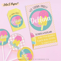 Kit Imprimible FIESTA DE HELADOS - Jotas Paper Kits