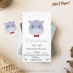 Kit Imprimible HIPOPÓTAMO NENE - Jotas Paper Kits