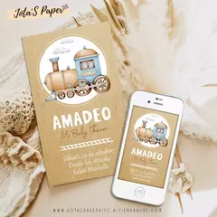 Invitacion Digital TREN ACUARELA - comprar online