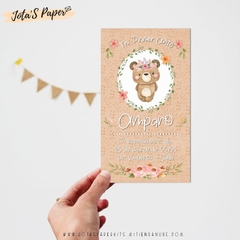 Kit Imprimible OSITA DEL BOSQUE TRIBAL - Jotas Paper Kits