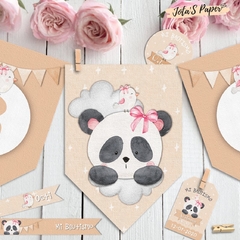 Kit Imprimible PANDA NENA ROSA