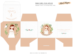 Kit Imprimible COMUNION NENA ROSA - Jotas Paper Kits