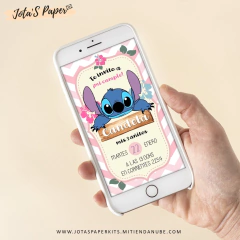 Kit Imprimible STITCH ROSA - Jotas Paper Kits