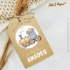 Kit Imprimible TREN ACUARELA - Jotas Paper Kits