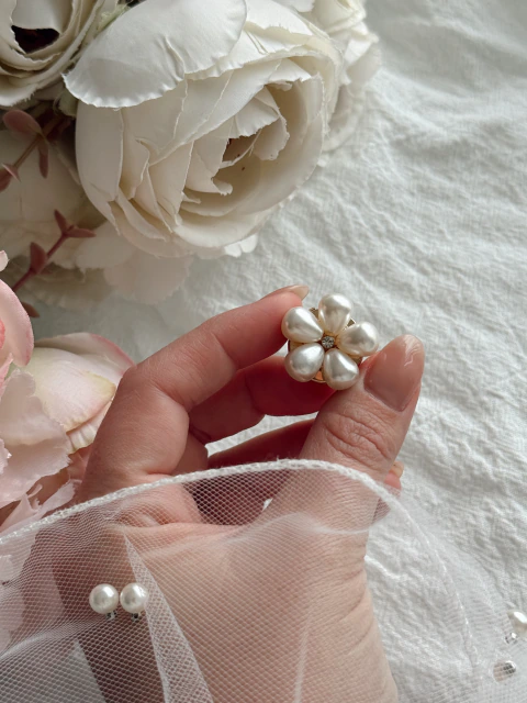Cubre botón Flor Strass - Unidad