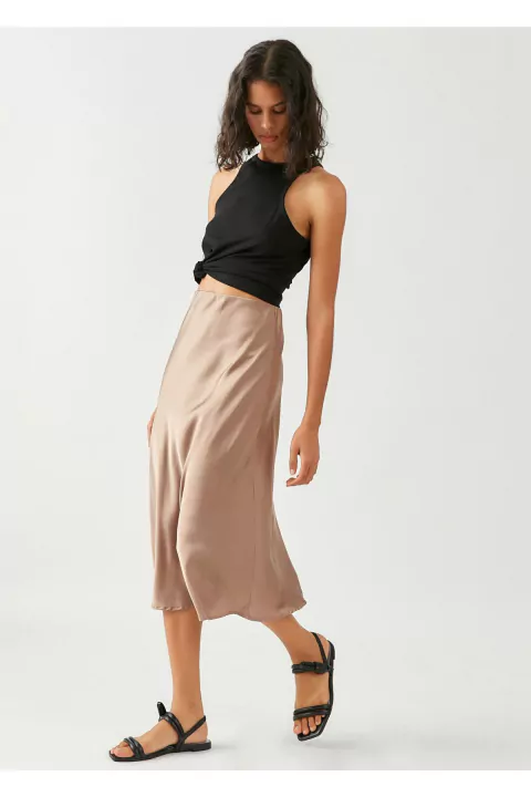 falda seda delucca columba