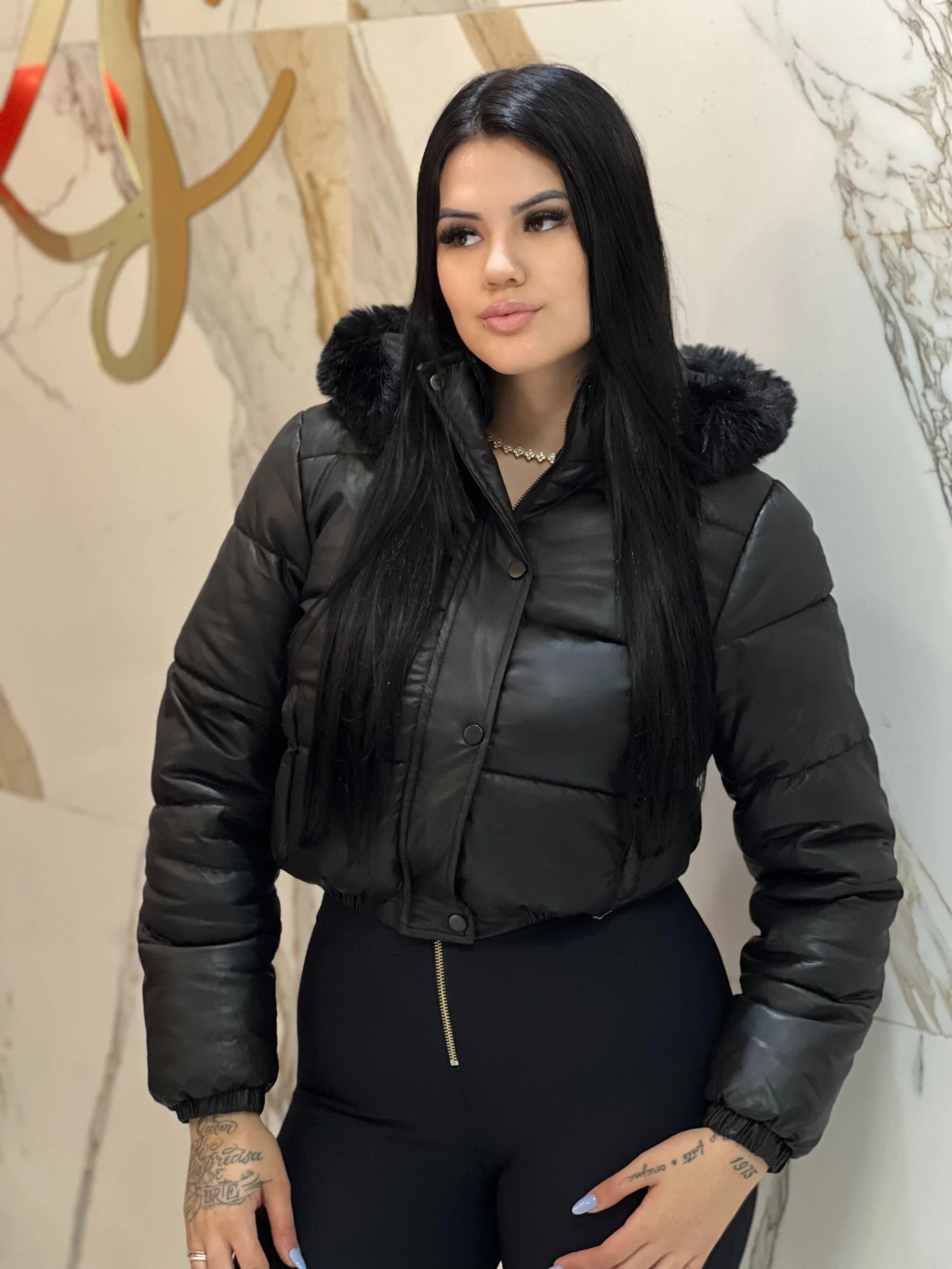 PUFFER PU SAFIRA COURO
