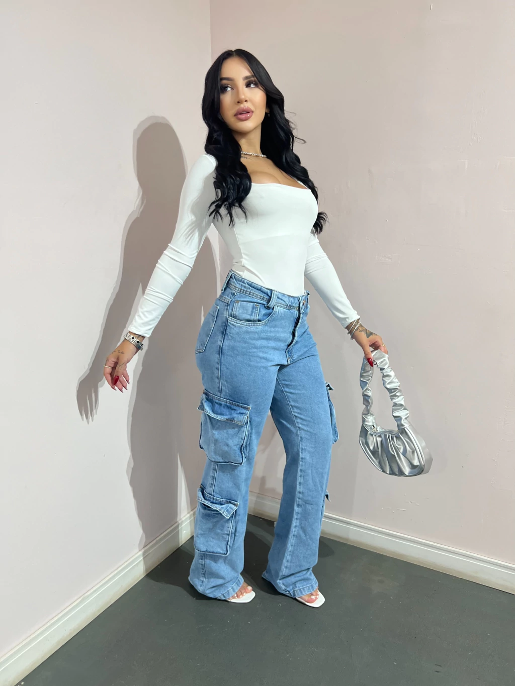 CALÇA CARGO JEANS TRADICIONAL 2 BOLSOS
