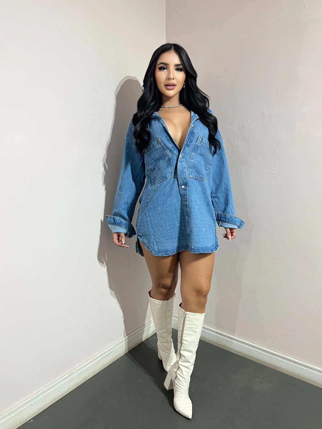 BLUSÃO JEANS STRASS