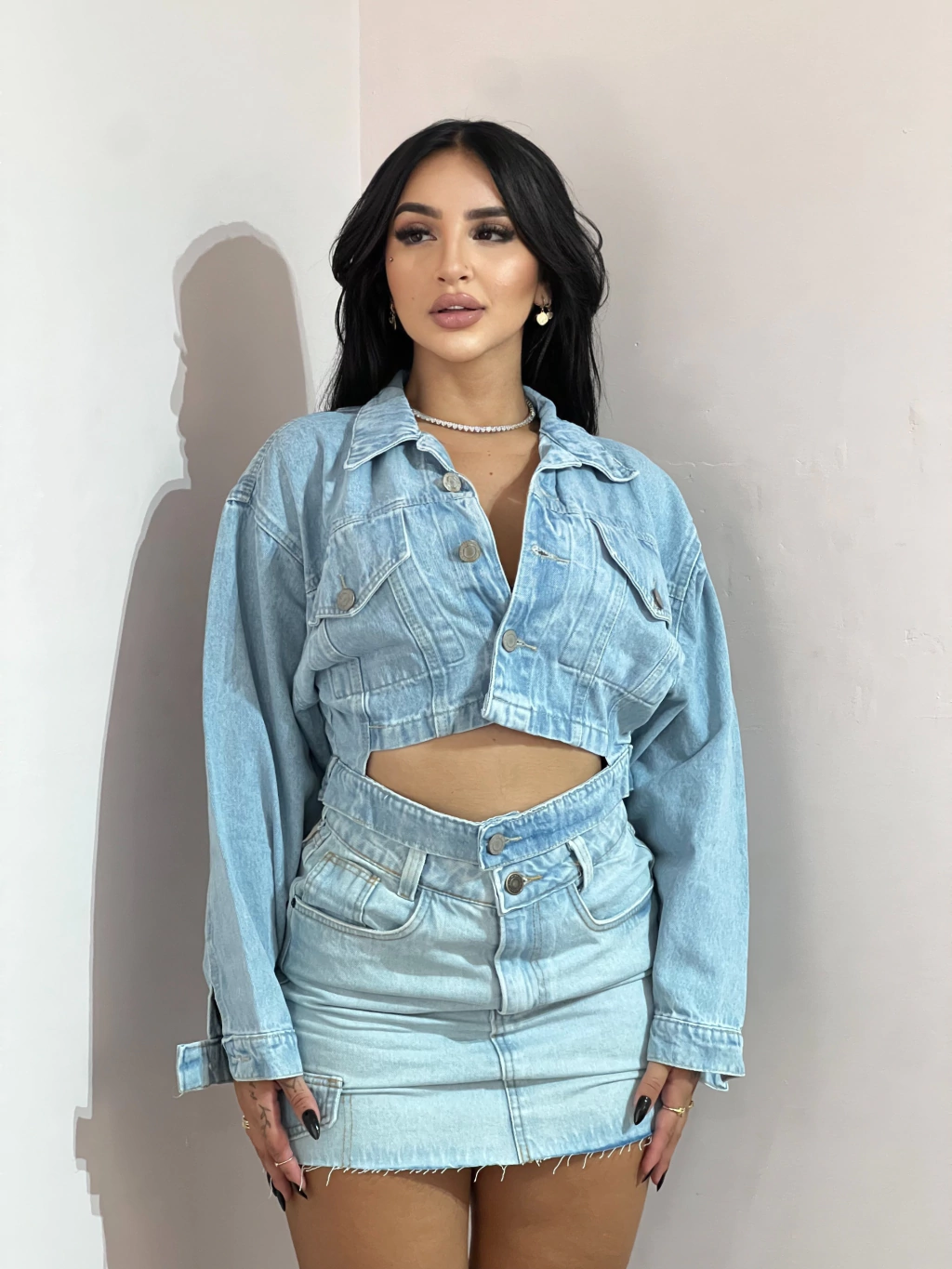 JAQUETA JEANS GRINGA BOTÃO