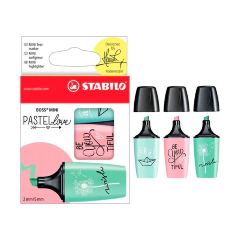 Resaltadores Stabilo Mini Boss Set X3