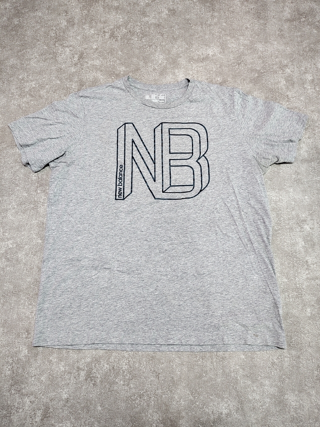 Remera New Balance Gris Logo Talle Xl Sku R431 * thumbnail 2