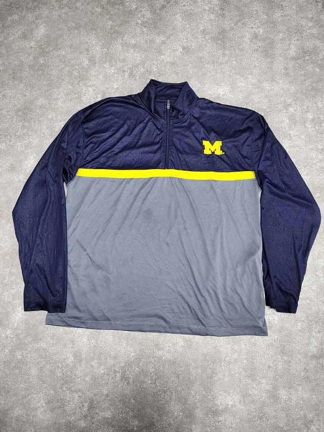 Remera 1/4 Zip Con Bolsillos Michigan Talle Xl Sku Z403 * thumbnail 2