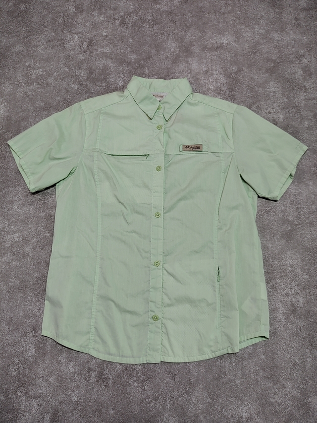 Camisa Columbia Pfg Verde Talle M Sku F17 * thumbnail 2