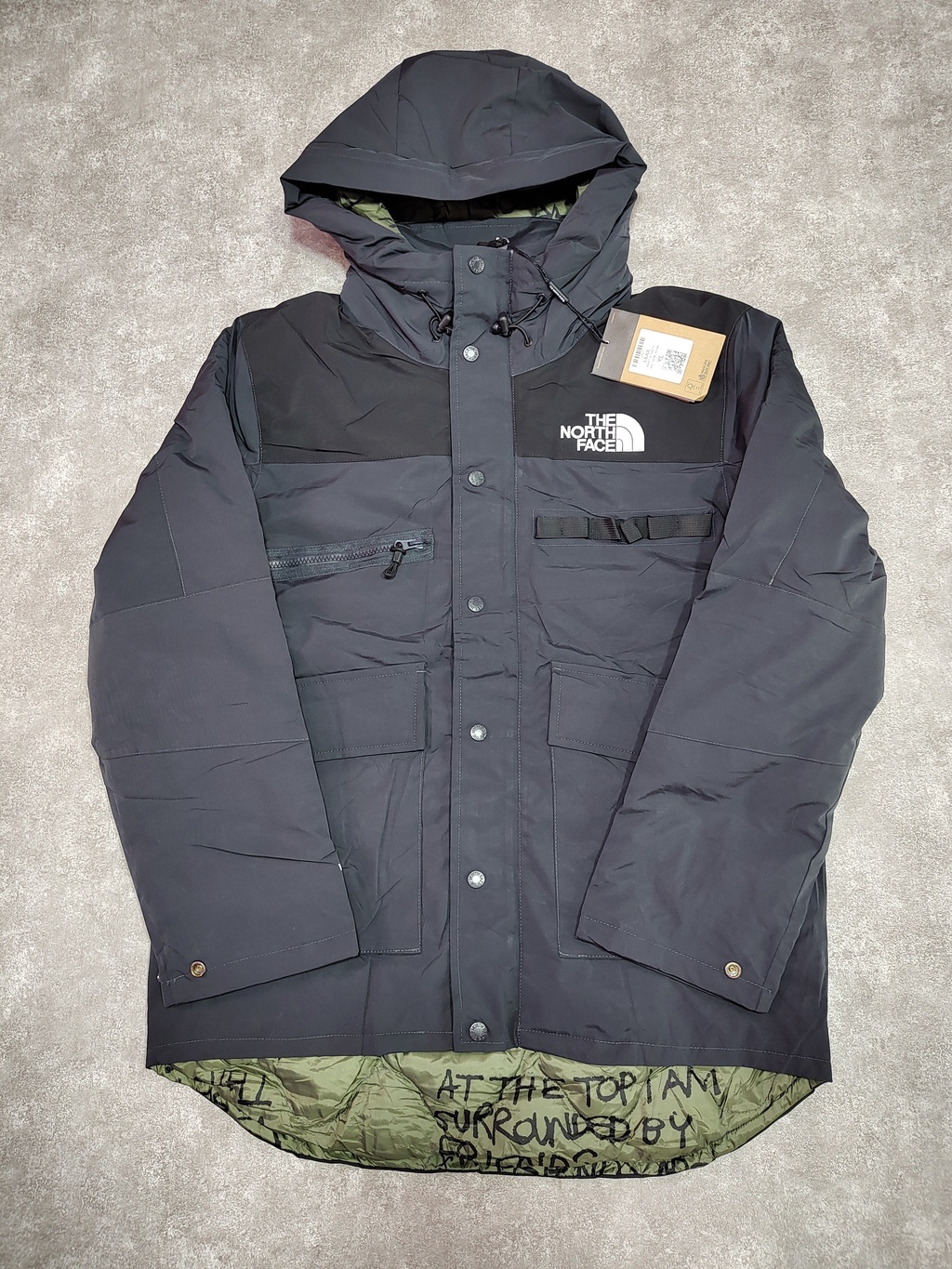Campera The North Face Dark Khaki Gris/Negro Sku J912 * thumbnail 3