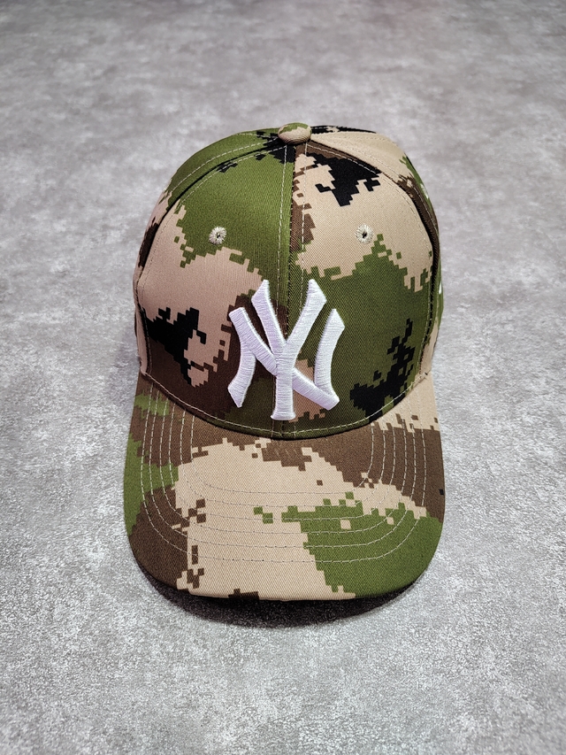 Gorra Mlb Ajustable New York Yankees Camuflada Verde Ajustable Sku V15 * thumbnail 2