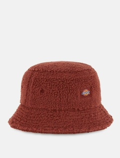 PILUSO DICKIES RED CHUTE FLEECE BUCKET HAT GINGERBREAD BROWN