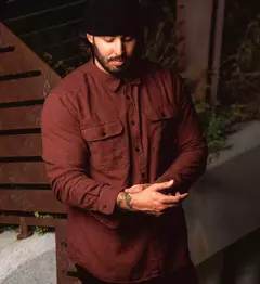 Imagen de Camisa Sullen Clothing STRIPER FLANNEL - RUST/BLACK