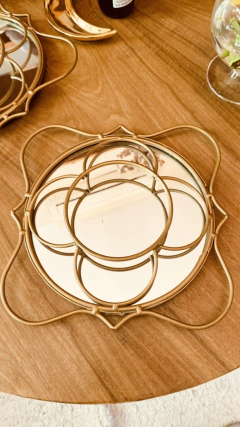 Par de espejos golden dorados - comprar online