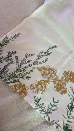 Camino de mesa hojas verdes y dorado - tres deseos vintage market