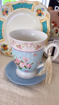 Mug shabby de porcelana