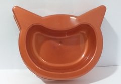 COMEDERO PLASTICO FORMA CABEZA DE GATO - BARBINCHOS PET SHOP