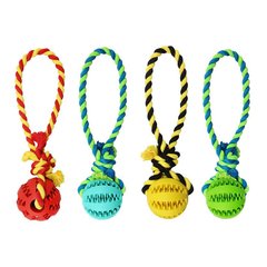 PELOTA DENTAL BÉISBOL CON CUERDA DE ALGODÓN - CAUCHO NATURAL - 7 CM X 30 CM