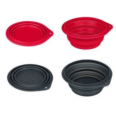 COMEDERO/BEBEDERO PORTATIL PLEGABLE DE SILICONA. CHICO - BARBINCHOS PET SHOP