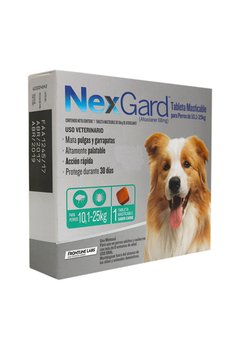 PASTILLA PULGUICIDA Y GARRAPATICIDA NEXGARD. PERROS DE 10.1 A 25 KILOS