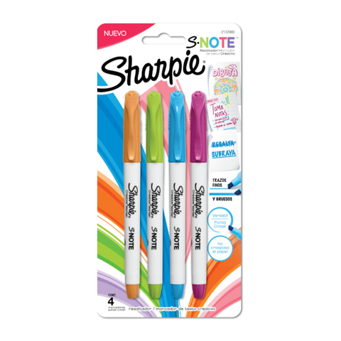 Resaltadores Note X 4 Colores - Sharpie
