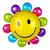 TUKY GLOBO METALIZADO SMILE FLOR SONRIENTE ARCO IRIS 86CM Artistica Las Perlas