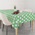 Toalha De Mesa Retangular 6 Lugares Tecido Oxford Poá Verde Claro - 220x140cm