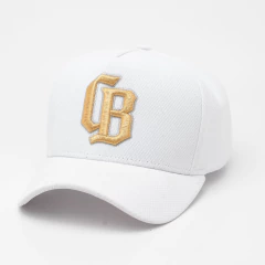Boné ChoraBoy Aba Curva - CB Bordado - Branco/Dourado - REF 386