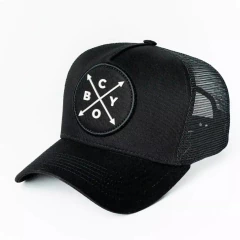 Boné Choraboy Aba Curva Trucker - Signature - Preto - REF 142