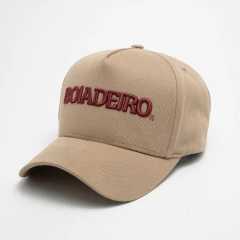 Boné Aba Curva Sem Tela - Boiadeiro - Bege/Vinho - B005