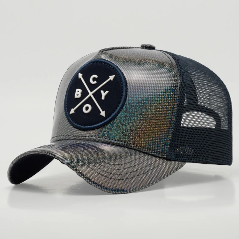 Boné ChoraBoy Aba Curva Trucker - CB OBSIDIAN - Azul Holográfico - REF 61