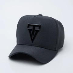 Boné Aba Curva Acrílico - Vem Tranquilo - Placa de Metal Preta - Cinza Chumbo - REF 317