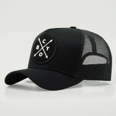 Boné Choraboy Aba Curva Trucker - Signature - Preto - REF 142