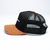 Boné ChoraBoy - Aba Curva Trucker - Frases - Calma Caraio - Caramelo e Preto - REF 90 - loja online
