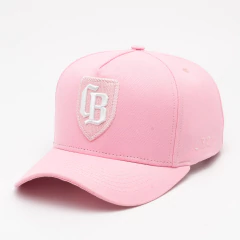 Boné ChoraBoy Aba Curva Acrílico - CB Brasão - Rosa - REF 371